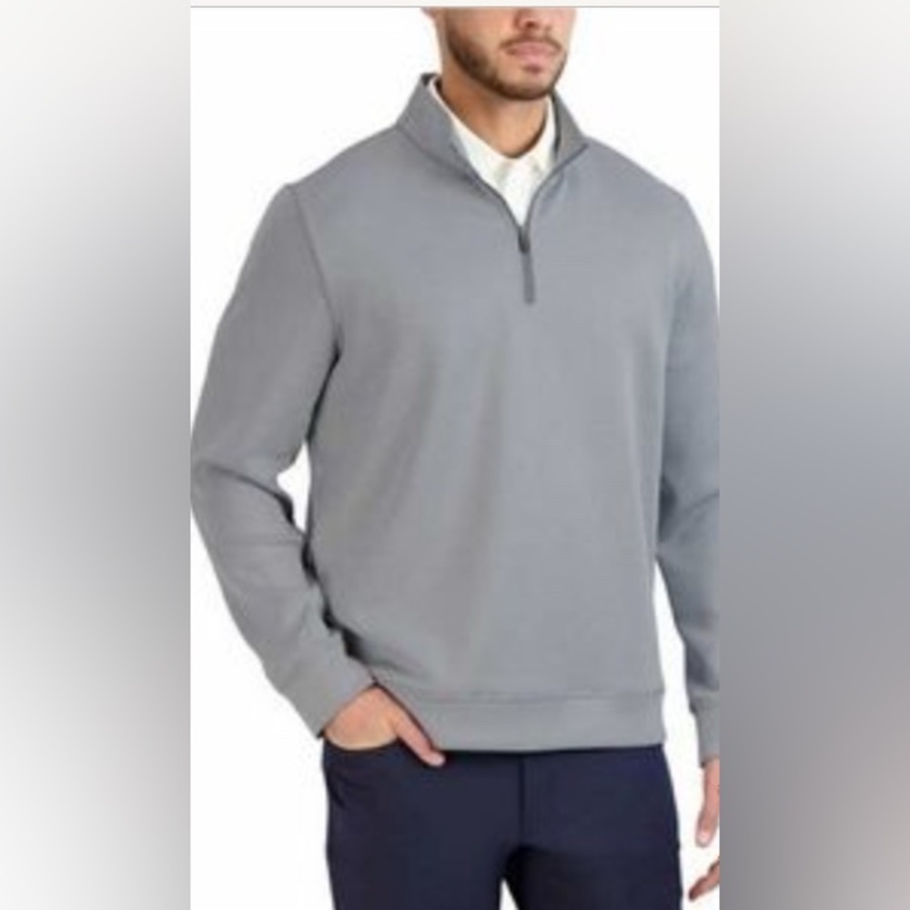 Hickey Freeman Half Zip Golf Pullover Size L Gray Also available in small size